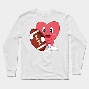 Heart Football Sports Long Sleeve T-Shirt